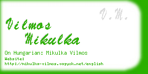 vilmos mikulka business card